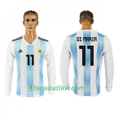 Fotball-VM 2018 Argentina drakt Di Maria 11 Hjemmetrøye Langermet